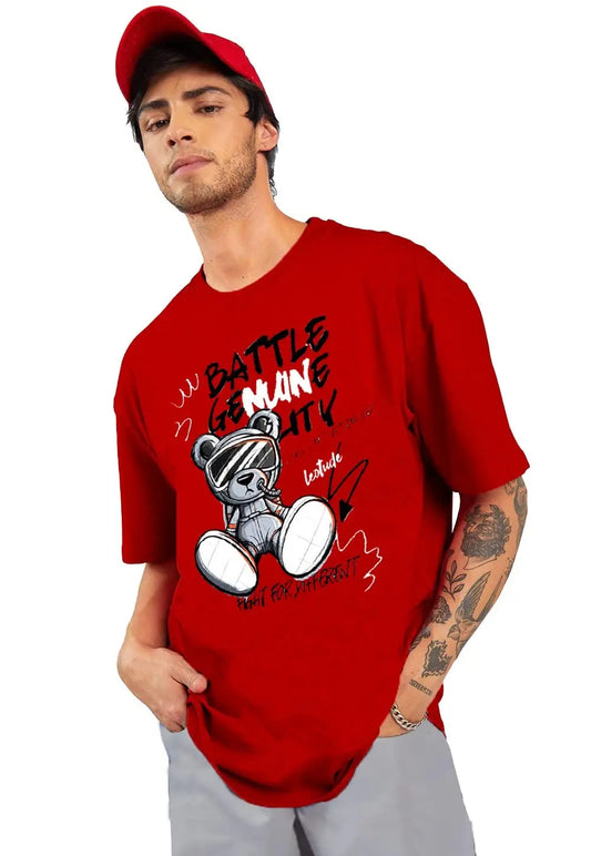 LEOTUDE Men's Cotton Oversized Fit Half Sleeve Oversized Printed T-Shirt, Round Neck Longline Drop Shoulder | ful Printed Combo T-Shirt (Pack of 3) - DripAndTrip