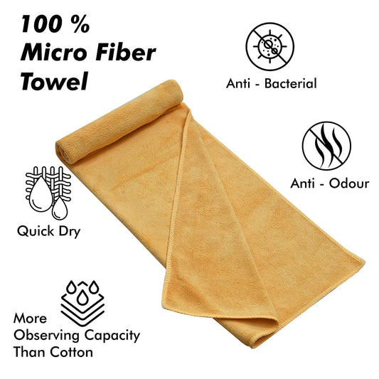 Yellow Weaves Super Soft Microfiber Hand Towels, Gym & Workout Towels 400 GSM, Multicolour 8, Set of 4 - DripAndTrip