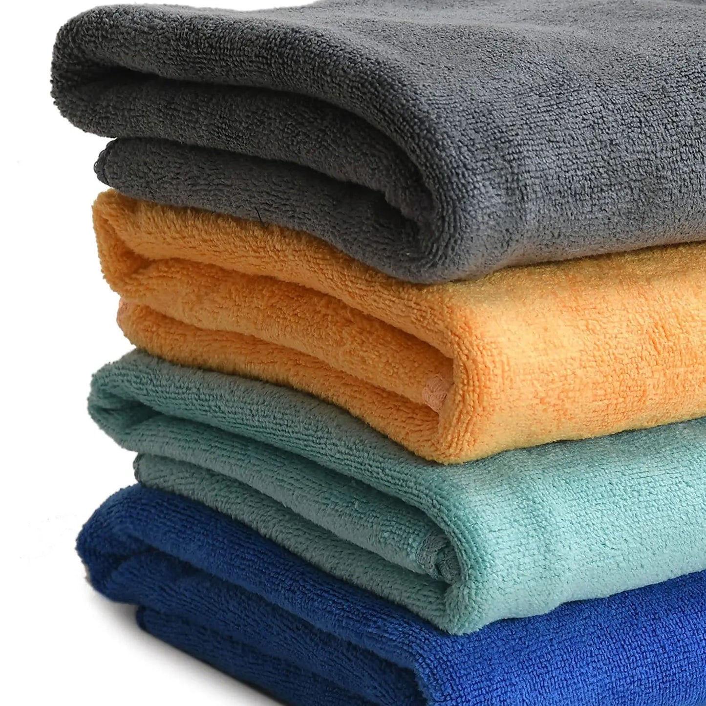 Yellow Weaves Super Soft Microfiber Hand Towels, Gym & Workout Towels 400 GSM, Multicolour 8, Set of 4 - DripAndTrip