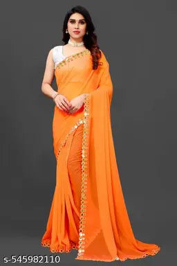 Georgette Cut Work Saree