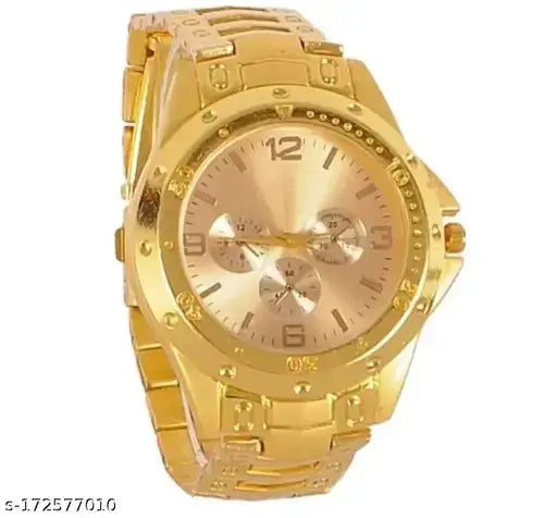 Gold Metal Watch For Boys