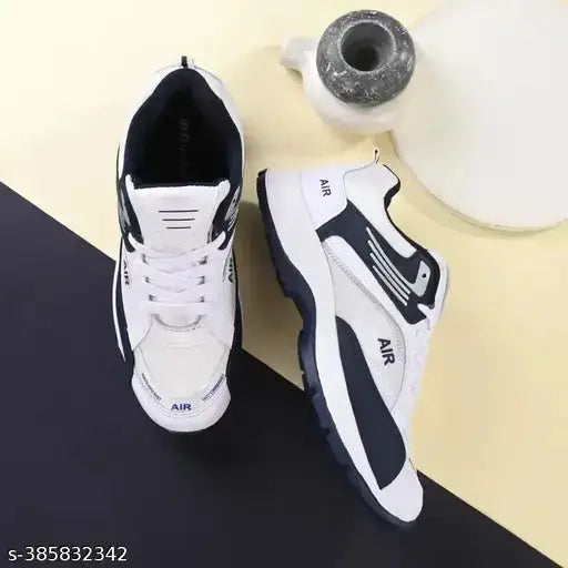 Stylish White Mesh Running Shoe