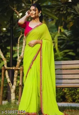 Georgette Fabric Party Wear Saree