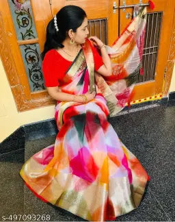 Soft Linan Cotton Saree