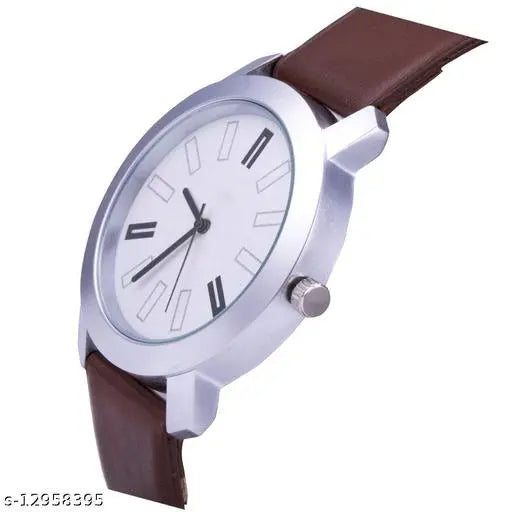 Leather Analog Watch Pack