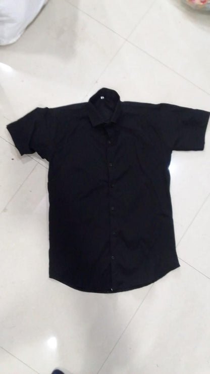 Men's Regular Fit Half Sleeves Solid Satin Formal Shirt - DripAndTrip