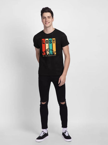 Bewakoof Men's Graphic Print Regular Fit Half Sleeve Round Neck Cotton T-Shirt - DripAndTrip