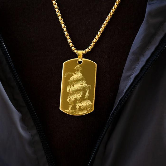 Golden Hanuman Chalisha Pendant with Chain uy3ef4-zd