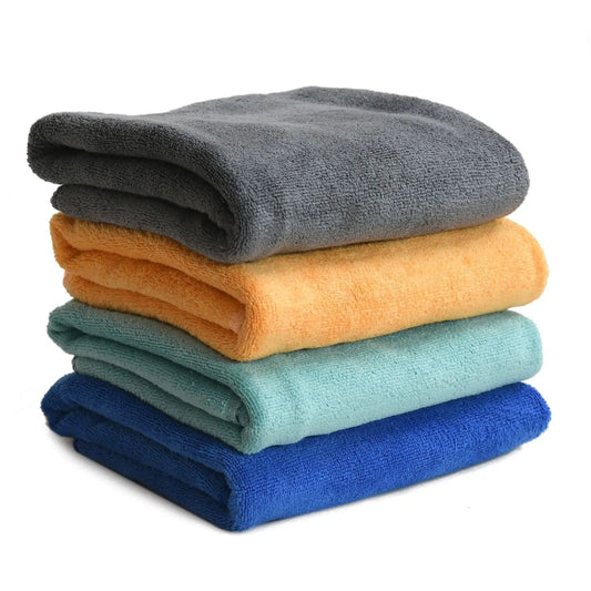 Yellow Weaves Super Soft Microfiber Hand Towels, Gym & Workout Towels 400 GSM, Multicolour 8, Set of 4 - DripAndTrip