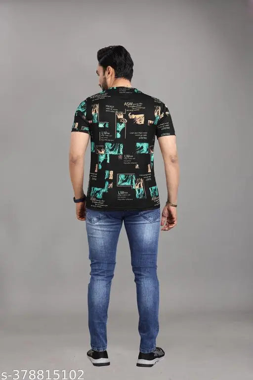 STI Mens Typography Black Tshirts - DripAndTrip