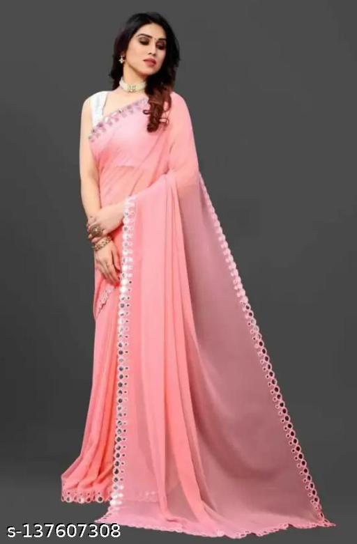 Georgette Cut Work Saree