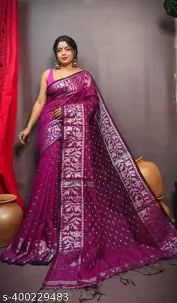 Handloom Khadi Cotton Check Saree