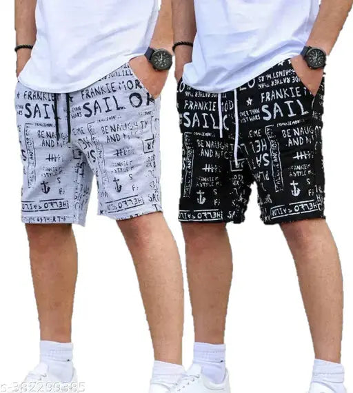 Men's Cotton Shorts | pack of 2 | Printed casual Shorts for men - DripAndTrip