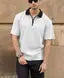Half Sleeve Polo Neck Zipper T-shirt For men - DripAndTrip
