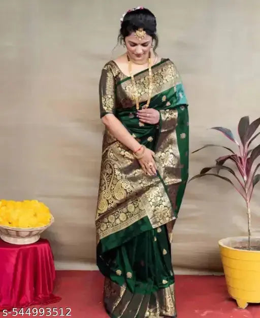 Banarasi Silk Saree Golden Zari