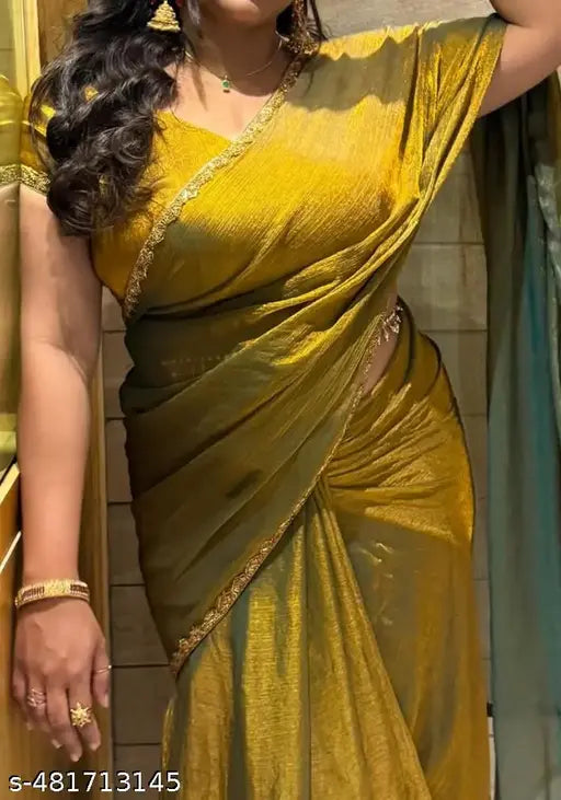 Chiffon Saree Stone Work Party Wear