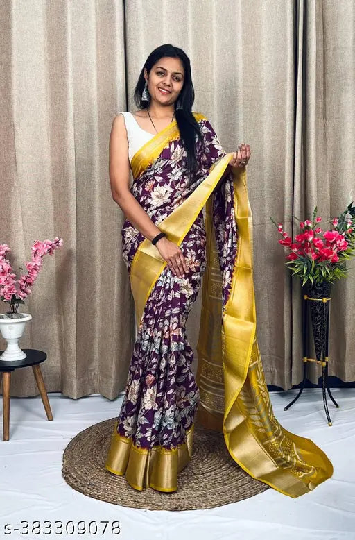 Purple Dola Silk Saree