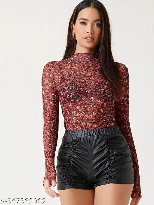 Women Mesh Long Sleeve Top