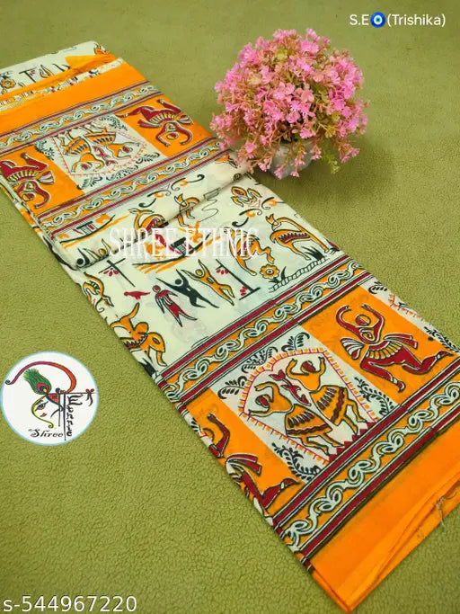 Cotton Madhubani Saree